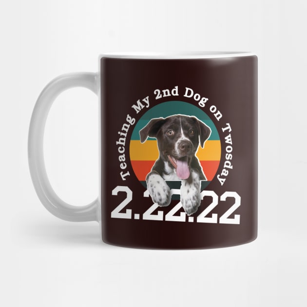 Teaching my dog on twosday / 22222 / pet lover gift idea by Yurko_shop